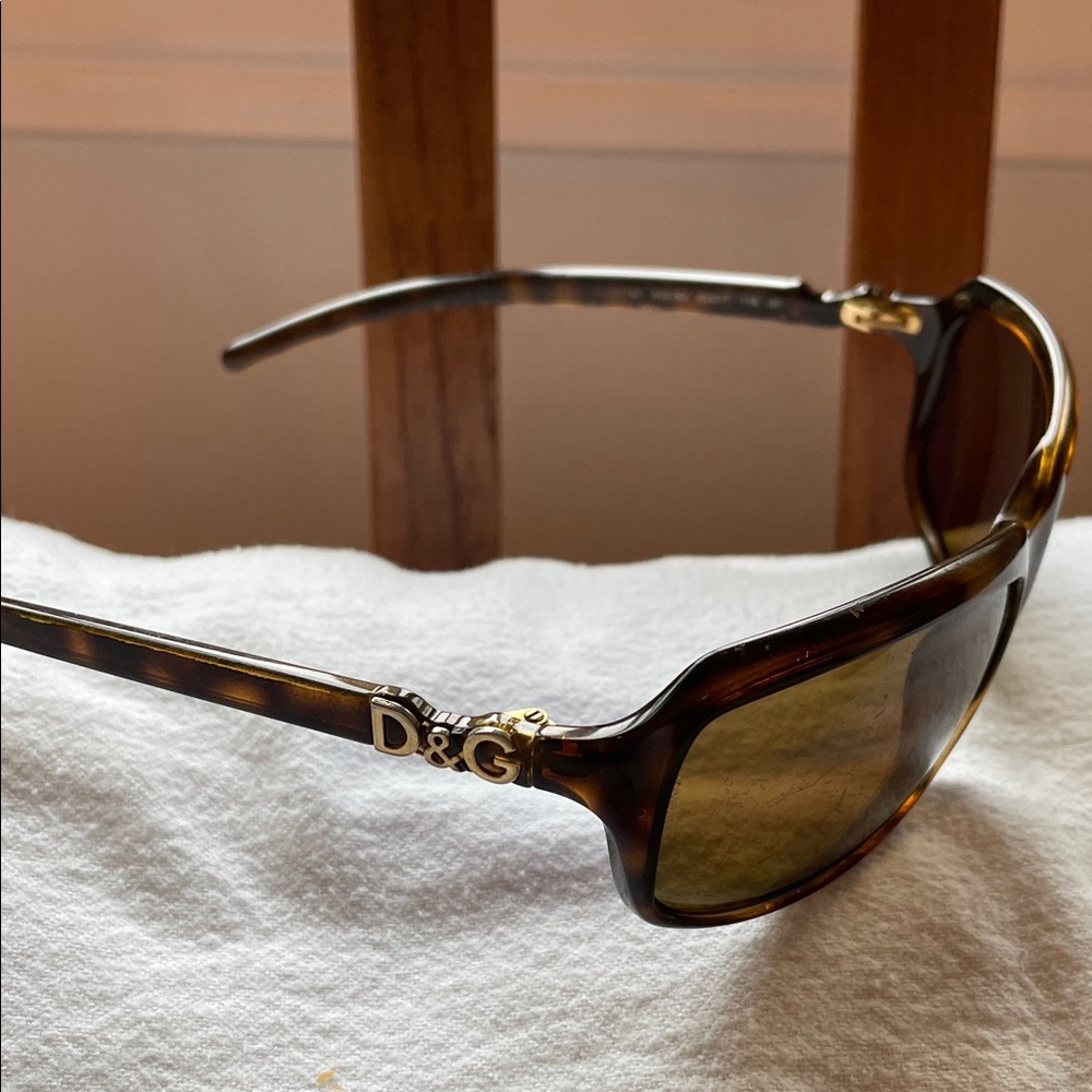 D&G Tortoiseshell Sunglasses with Gold Accents
